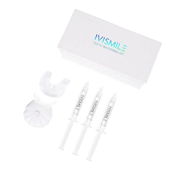 Set pentru albirea dintilor, IVISMILE Shell, Aparat cu LED, Gel de albire, Gutiere, Alb