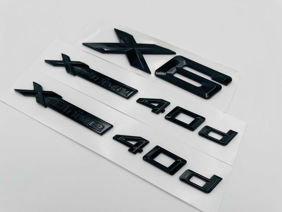 Set embleme compatibile BMW X6 x-drive 40d negru