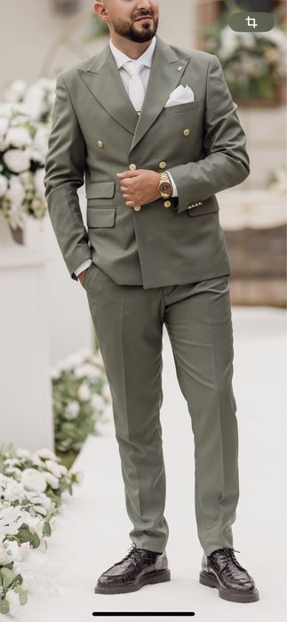 Costum Verde Slim-Fit