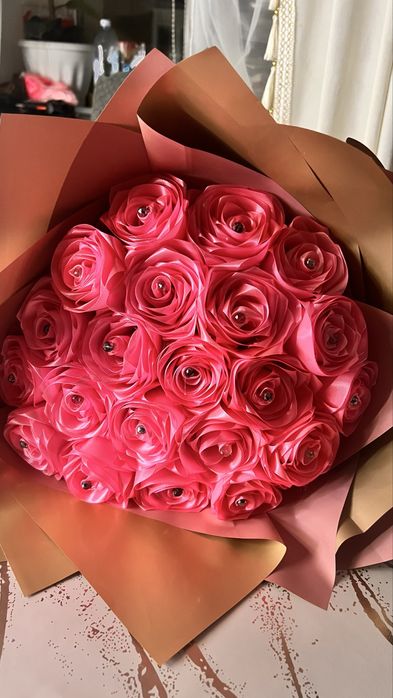 Делаю розы с атласной ленты