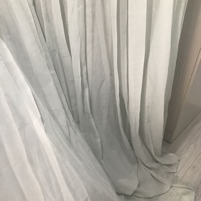 Тюль недорого стального цвета