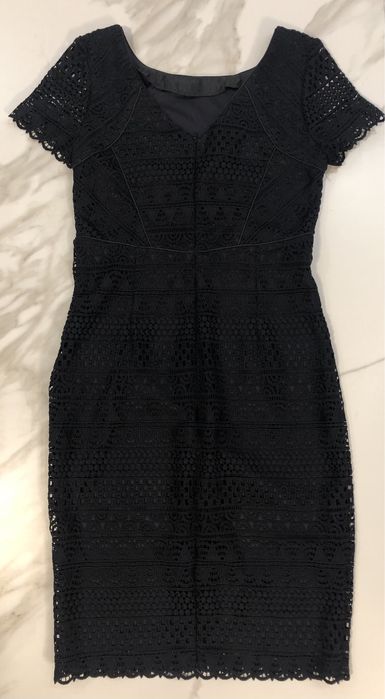 Официална рокля - черна дантела  KENSOL /BG42/ отговаря на размер S