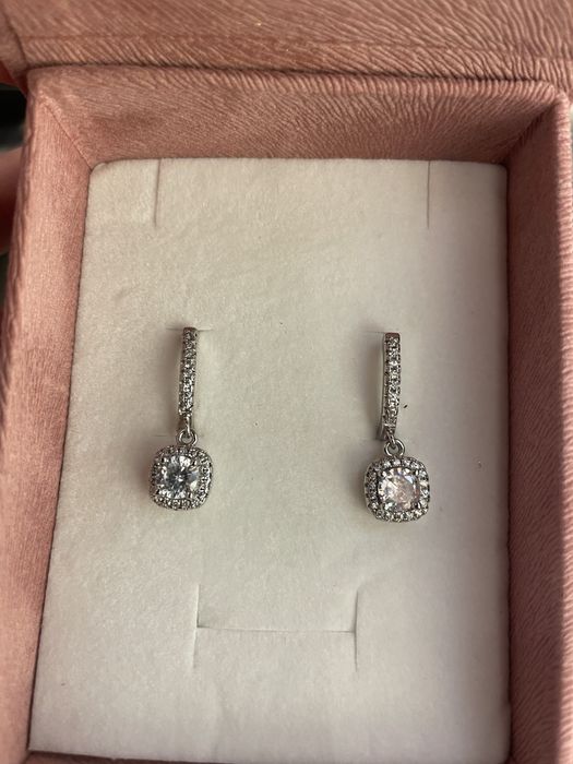 Сребърни обеци с цирконий