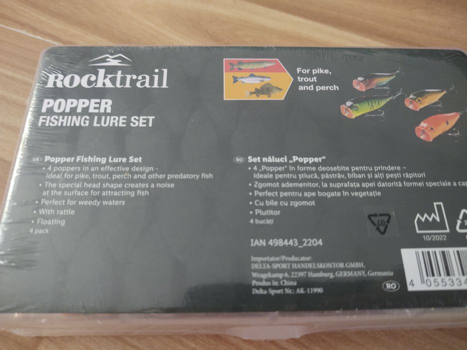 Set Rocktrail de 4 voblere lingurițe năluci pentru știucă pastrav biban și alți răpitori
