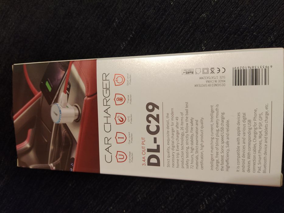 Încărcător auto 2 intrări usb laterale
