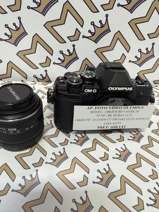 Olympus OM-D E-M10 Mark III Aparat Foto Mirrorless 16MP MFT 4K Kit cu Obiectiv 14-42mm