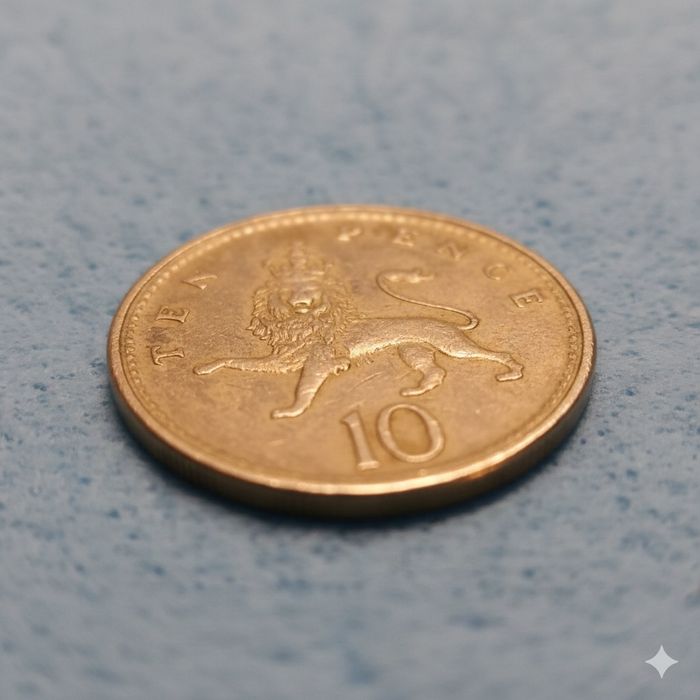 Рядка Британска Монета  от 10 пенса от  1992 г