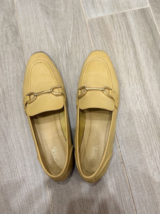 Мокасини от естествена кожа ZARA