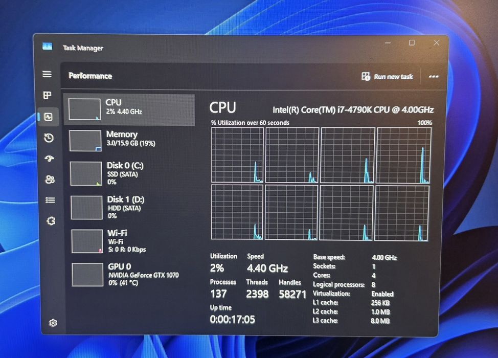 Pc gaming i7 4790K 16GB GTX 1070 8GB