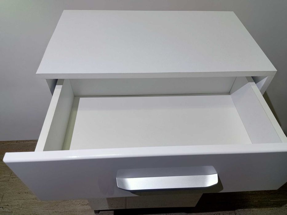 Скрин, Шкаф за антре заоблен бял гланц MDF 58 x 35 x 104,5-110 см