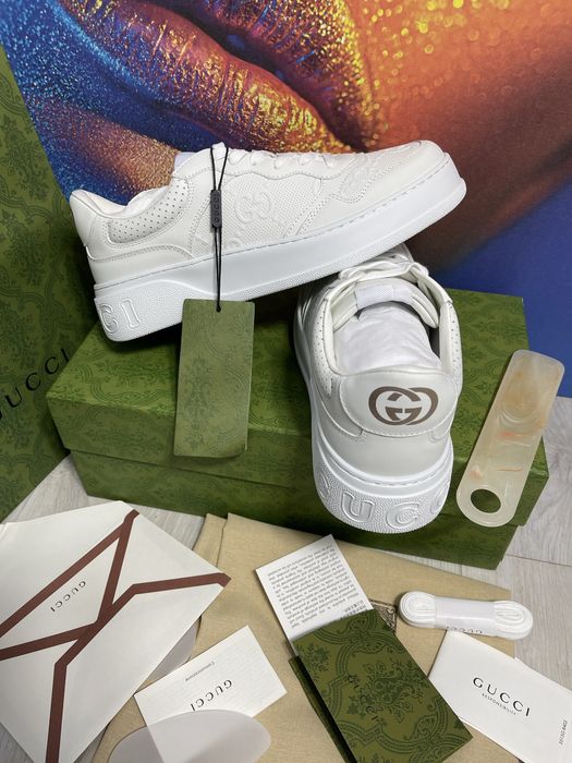 Adidasi Gucci GG piele naturala 100% Full Box colectie noua