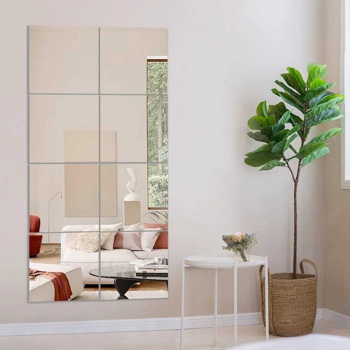 Set Oglinzi adezive Muzilife 4 Bucati 30x30cm DIY Perete