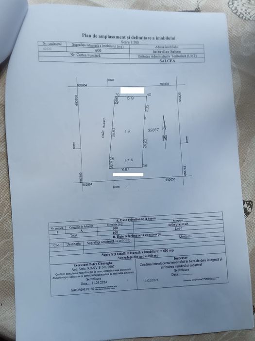 Teren intravilan de vânzare – Salcea, Strada Vișinilor – 6 ari – 19.200 €