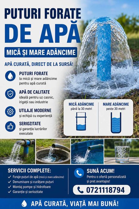 Foraje puturi apa