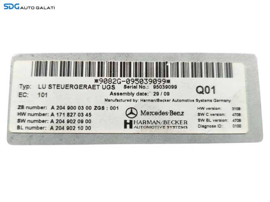 Unitate Modul Calculator Interfata Multimedia MDI Bluetooth Telefon Radio Mercedes Clasa E Class W212 2008 - 2016 Cod A2049000300 [LR1340]