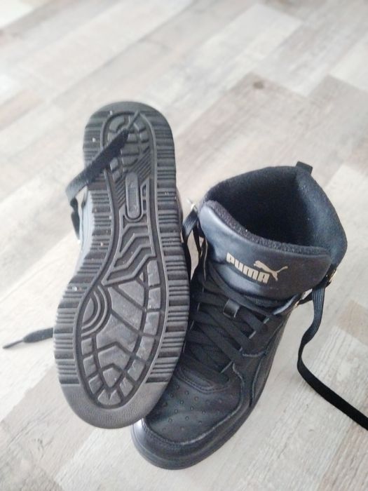 Puma mid black din piele