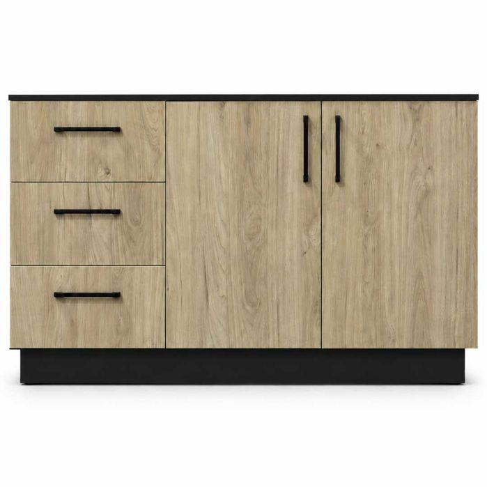 Офисная тумба ERGO Loft Oak с ящиками и дверцами