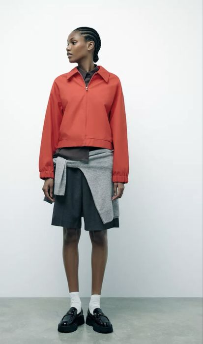 Zara памучен бомбър