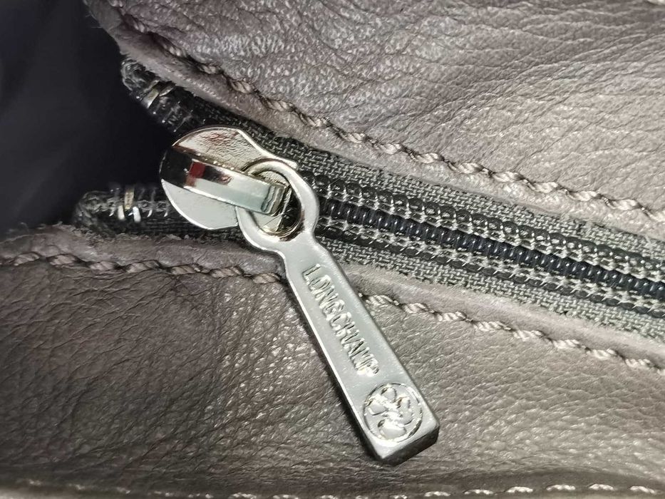 Geanta umar dama gri piele naturala Longchamp