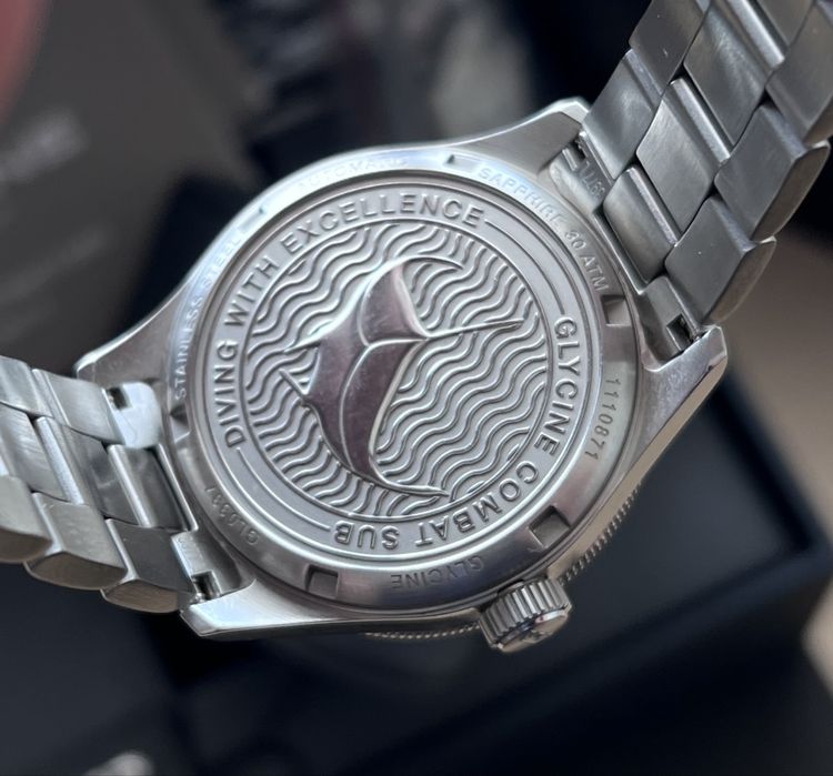 Като НОВ Glycine Combat Sub  300m GL0337 36mm Кутия Документи