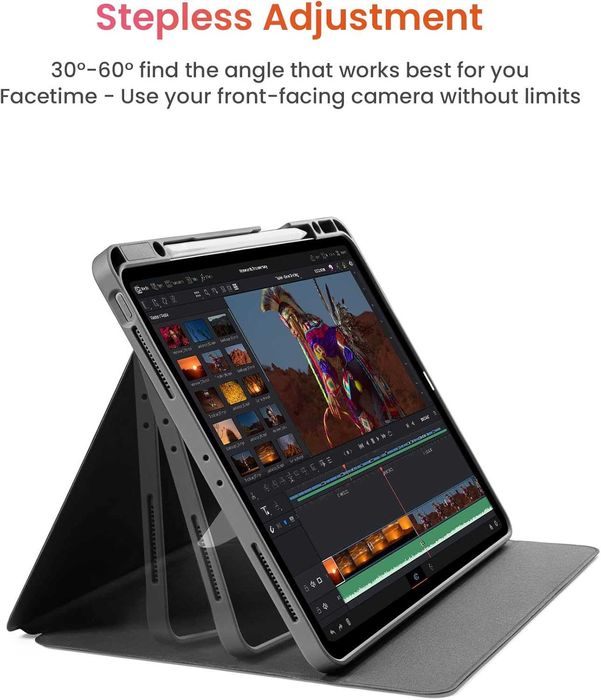 Husă tomtoc Tri-Mode iPad 11" A16/10.9" 2022 cu Suport și Protecție