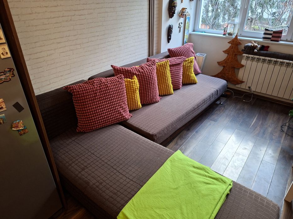 Диван четириместен разтегателен с лежанка и повдигащ се механизъм