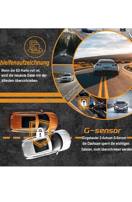 3-канална 2.5K+1080P+1080P камера за кола, с 2-инчов екран