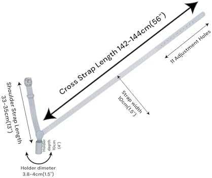 Нов Презраменен държач за знаме естествена кожа бял колан за флагщок през рамо регулируем