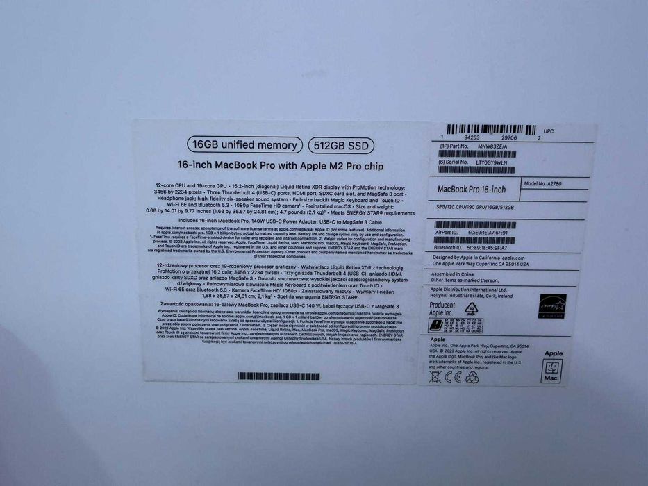 MacBook Pro 16 2023 Apple M2 Pro 16GB 512GB SSD Space Grey 92% Baterie Cutie Factura Garantie Buy Back