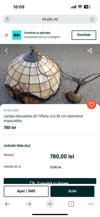 Lampi sticla stil Tiffany