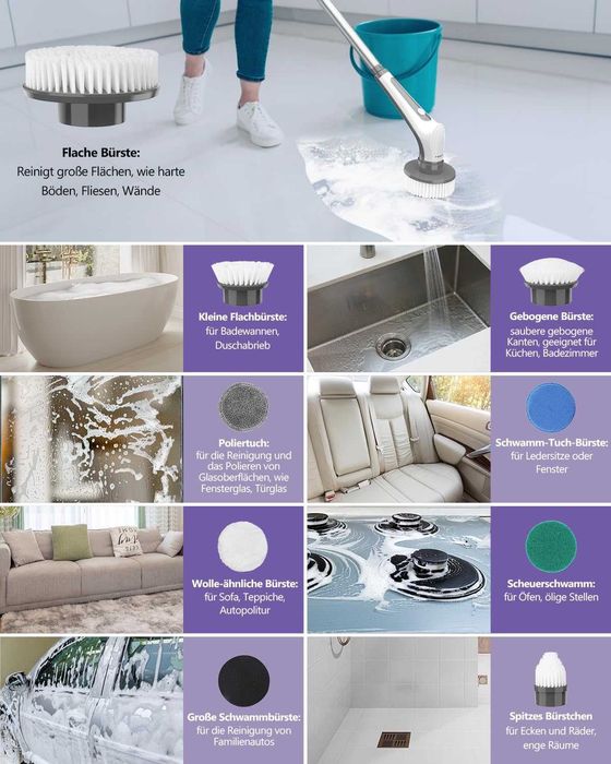 Perie electrica rotativa spin scrubber