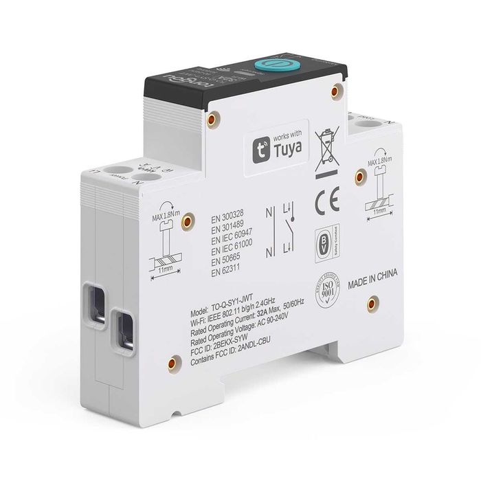 TONGOU WiFi смарт ключ 1P+N 32A с електромер Tuya