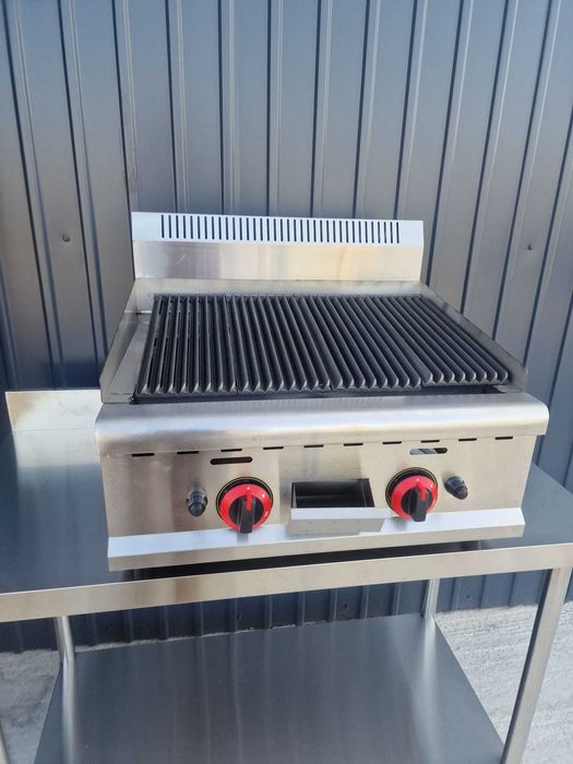 Gratar cu Roca Vulcanica si Grill din fonta,5 kg de roca inclusa