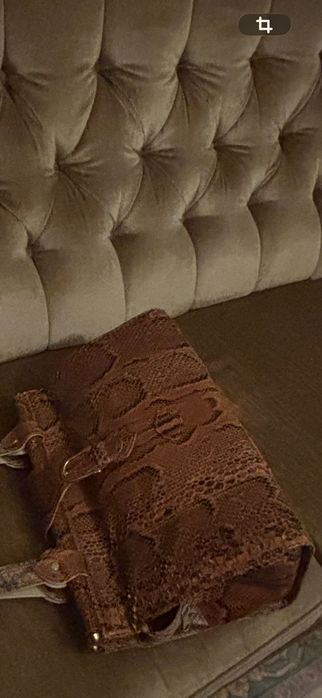 Poșetă vintage din piele de piton, Made in Italy, lucrată manual”