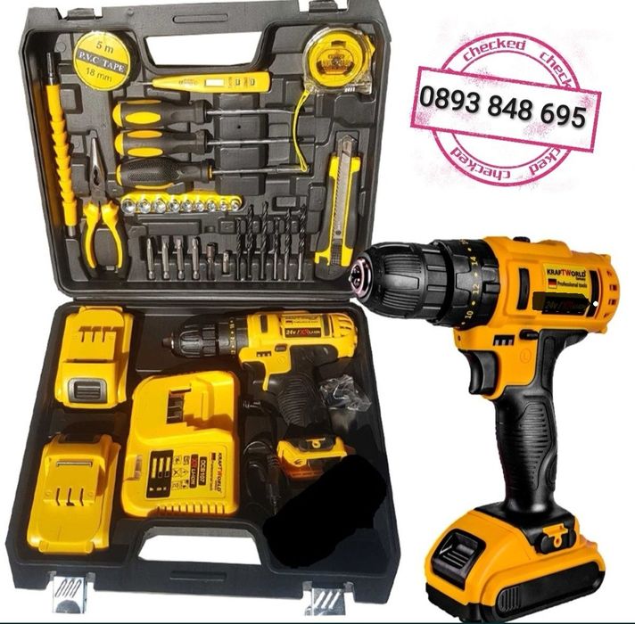 Винтоверт KRAFT 36V 8,0AH Акумулаторен Ударен