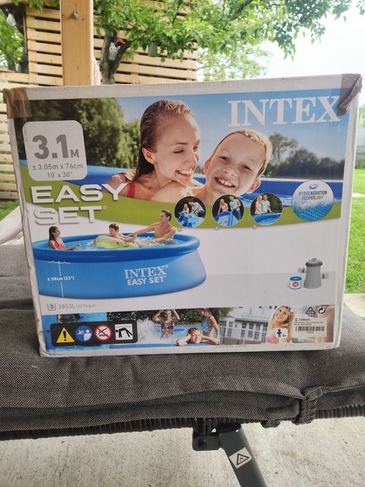 Piscina gonflabila circulara Family Intex Easy, 305 x 76 cm, pompa de