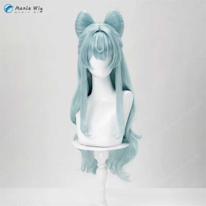 Косплей аниме перука Genshin Impact Yumemizuki Mizuki в ментово зелено