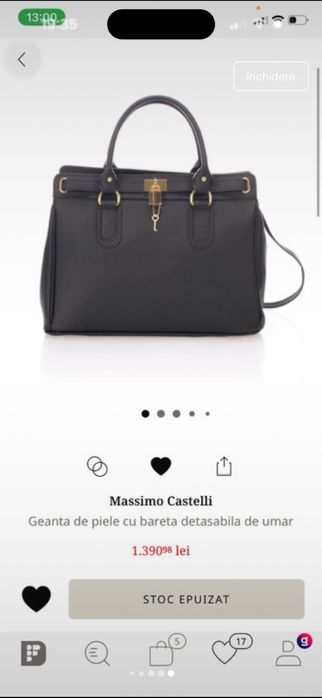 Geantă din piele naturală Massimo Castelli – model elegant și versatil