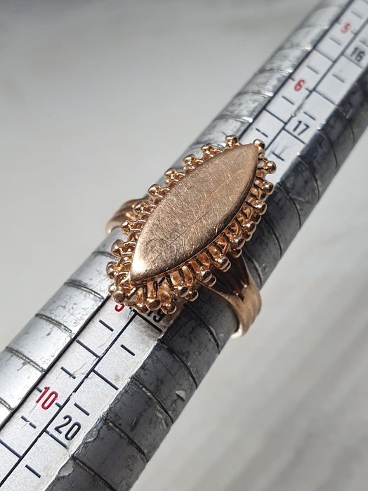 Inel din aur roz 14K (583) – model lucrat manual, mărimea 58