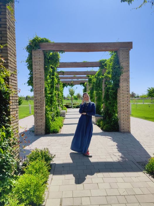 Продам платье в пол , тёмно-голубое. Хлопок .