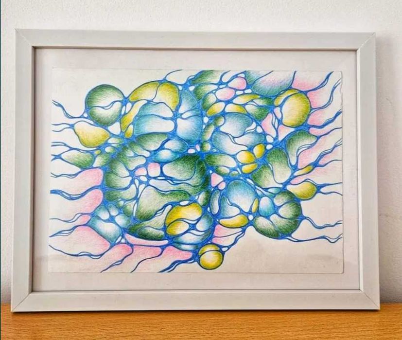 Рисунка моливи с рамка дизайн уникат закодирани положителни послания