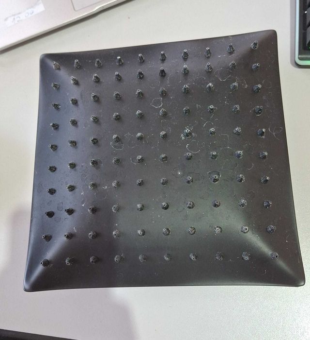Cap dus HAUSPROFI, 20 cm, patrat, inox, jet tip ploaie, negru mat