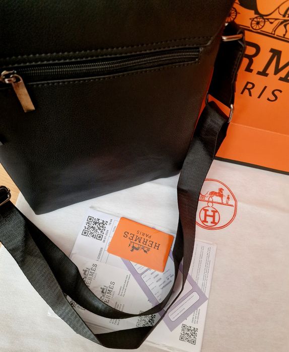 Borseta/geanta barbati Hermes, new model, logo imprimat, curea detasabila umăr