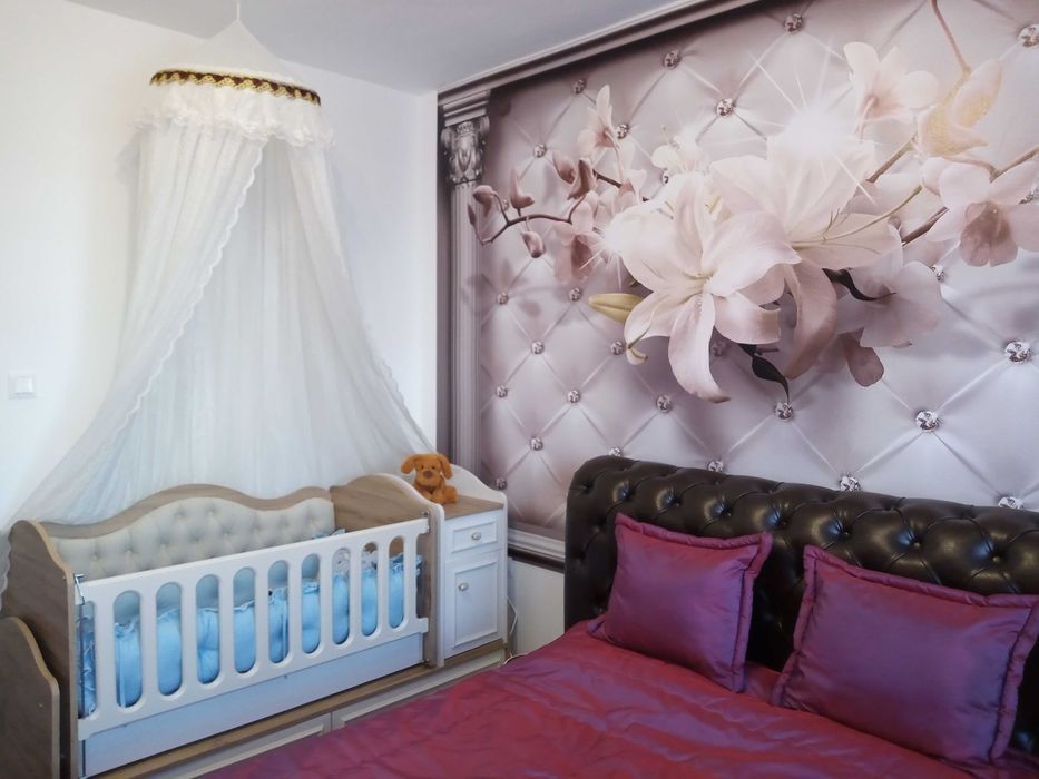 Детска кошара за сън и функция за люлеене + подарък балдахин и матрак