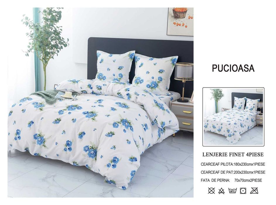 Lenjerie de pat dublu 4 piese diverse modele - Lichidare de stoc