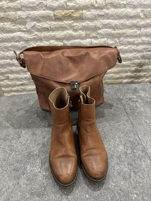 Боти естествена кожа и чанта