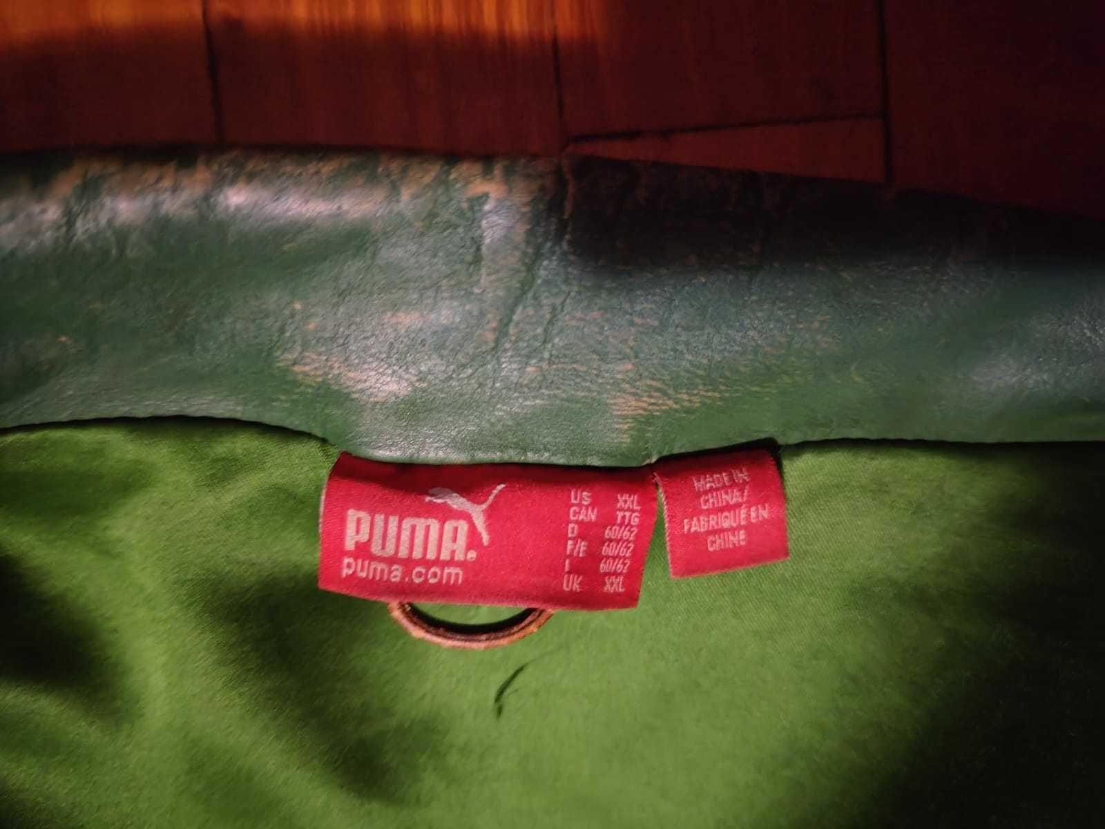 Puma green leather clearance jacket