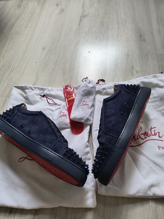 Christian Louboutin navy blue spiked 43.5