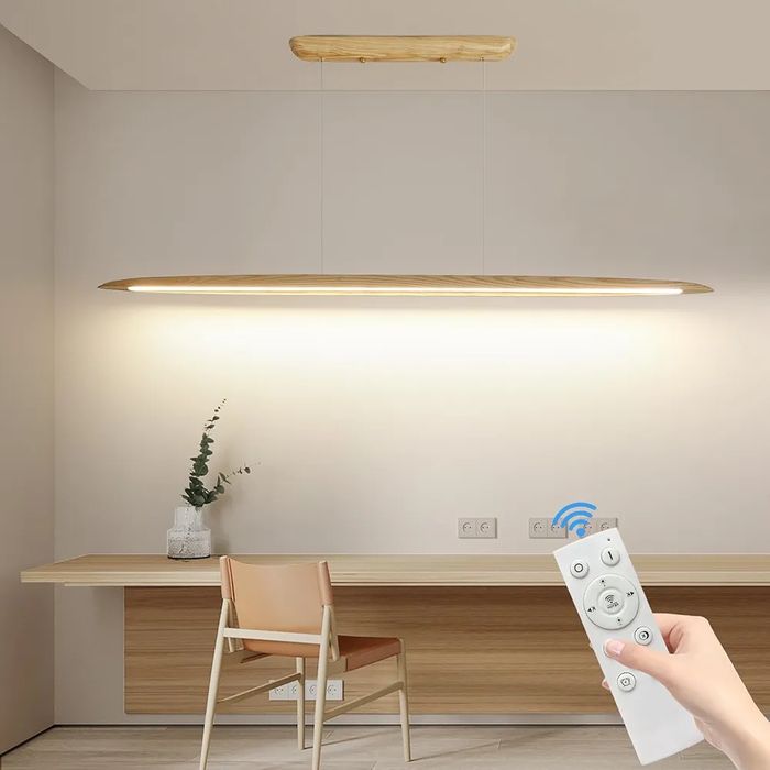 Дървена линейна висяща LED лампа Mikeru 130 см, димируема