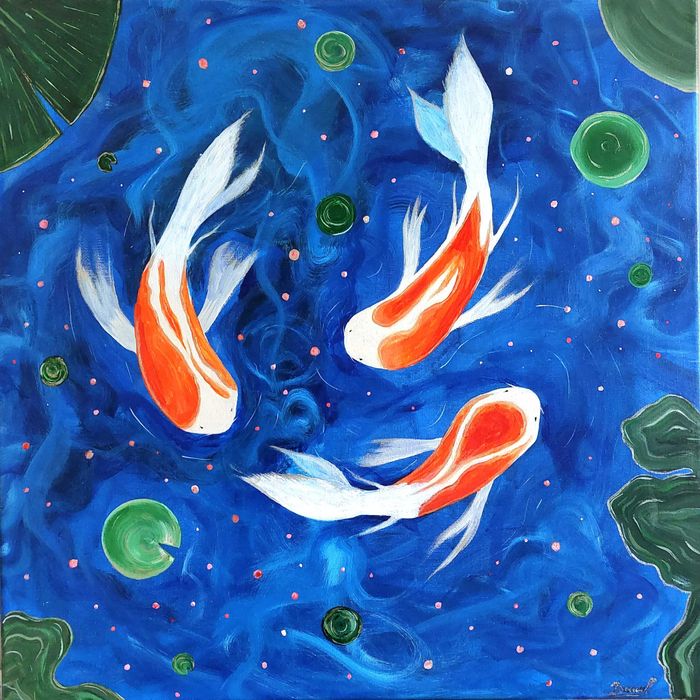 Авторска картина - "Golden Koi fish"